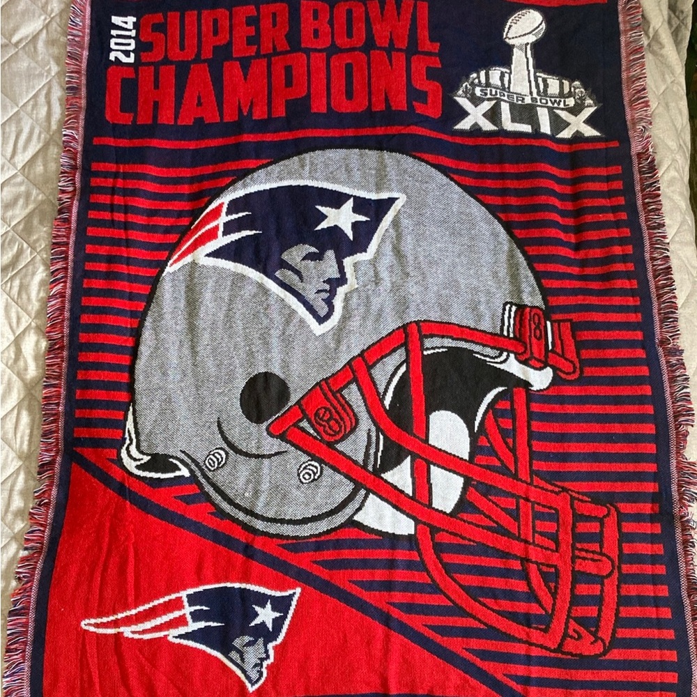 New England Patriots 2014 Super Bowl Champions Blanket Throw XLIX 40x60